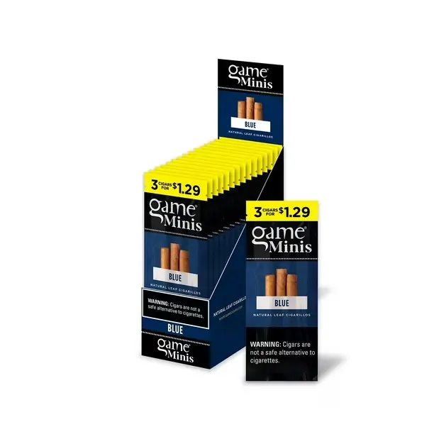 GAME MINIS 3 CIGARS FOR $1.29 - 15 POUCHES /UNIT